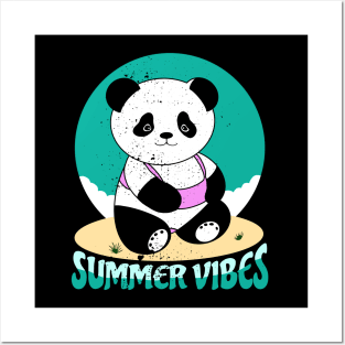 Summer Vibes Panda Posters and Art